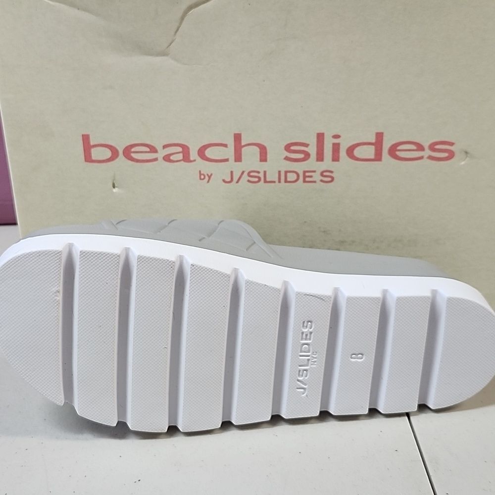 J Slides STUD 8M Grey Beach Slides New In Box NWT - image 2